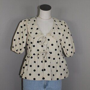 Bohme Tie Front Polka Dot Top
